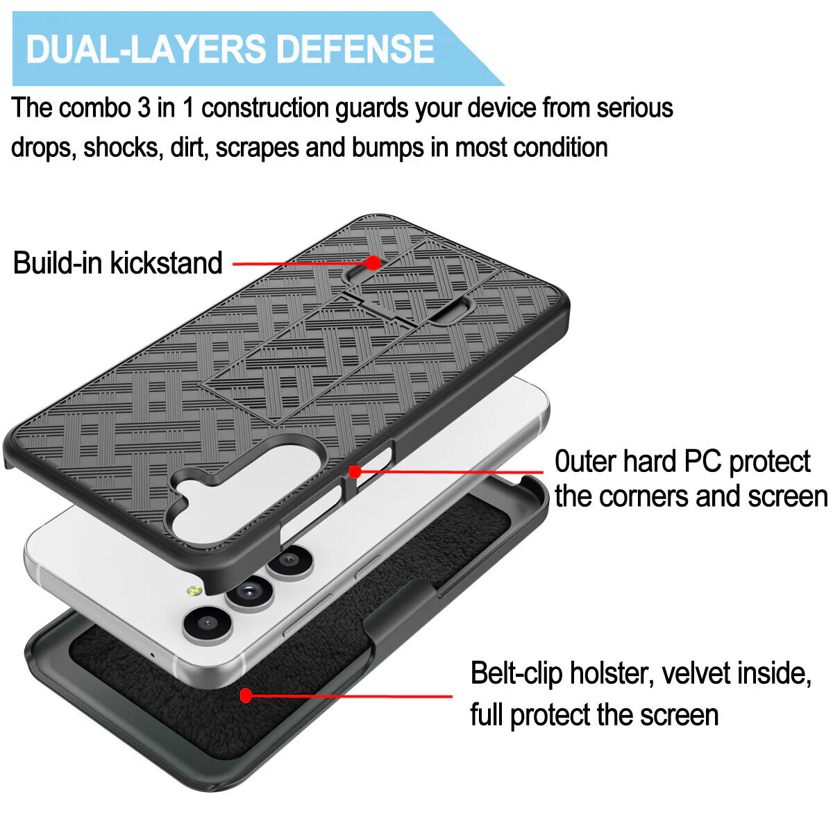 Case Belt Clip Holster Swivel Cover Kickstand Armor - ZDV93 - Image 7