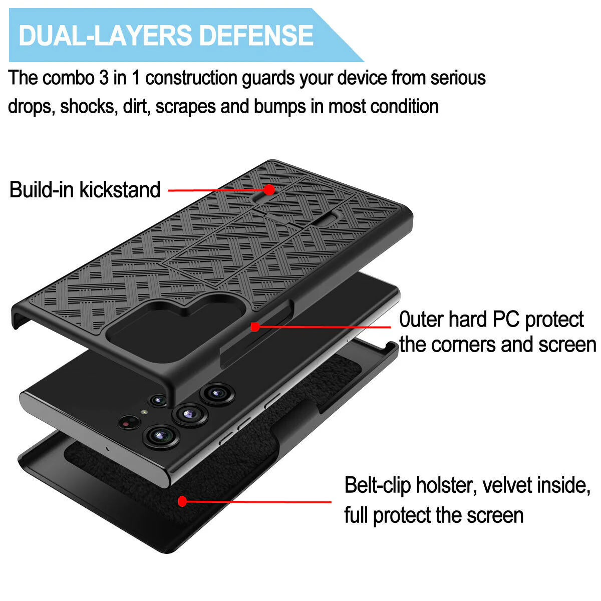 Case Belt Clip Holster Swivel Cover Kickstand Armor - ZDZ53 - Image 9