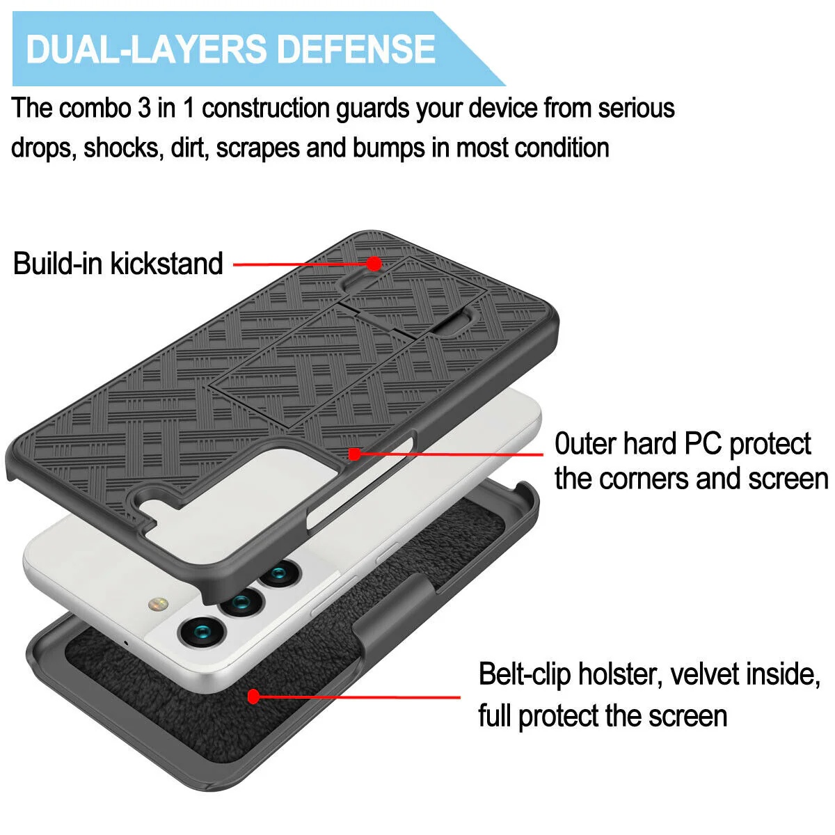 Case Belt Clip Holster Swivel Cover Kickstand Armor - ZDZ54 - Image 7