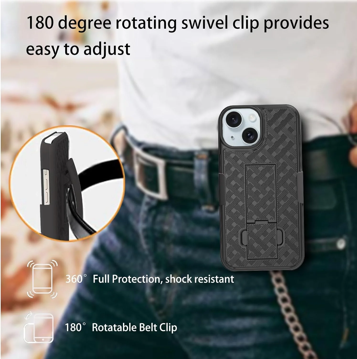 Case Belt Clip Holster Swivel Cover Kickstand Armor - ZDZ74 - Image 7