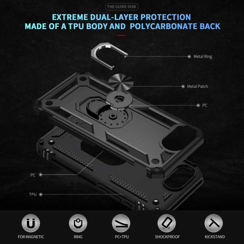 Case Belt Clip Holster Swivel Metal Ring Cover Kickstand Armor - ZDF16 - Image 7