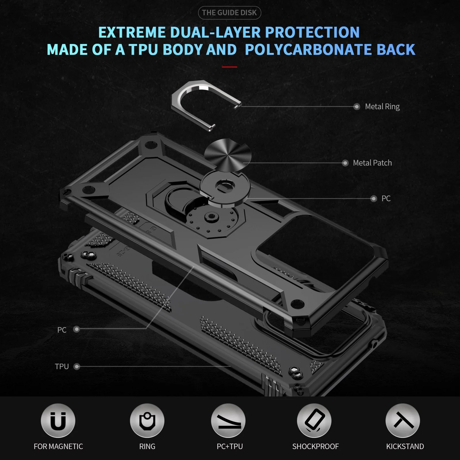 Case Belt Clip Holster Swivel Metal Ring Cover Kickstand Armor - ZDF25 - Image 3