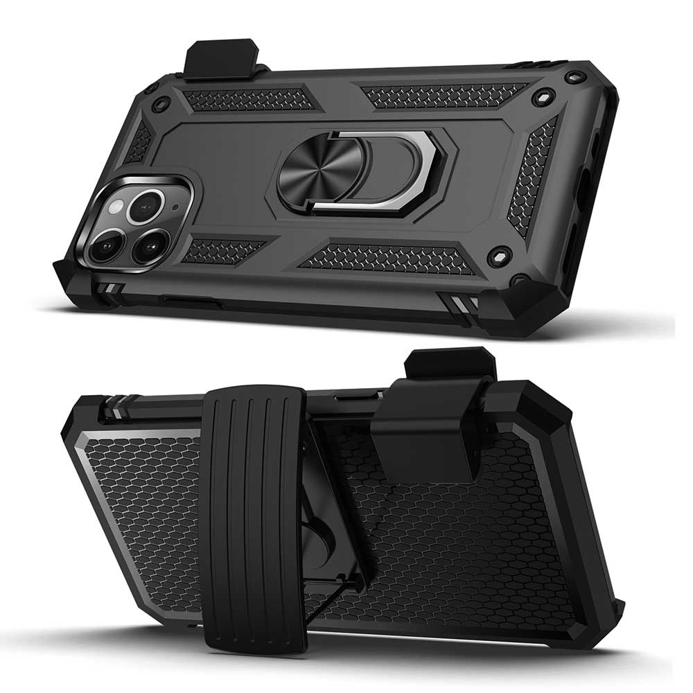 Case Belt Clip Holster Swivel Metal Ring Cover Kickstand Combo - ZDM63 - Image 4