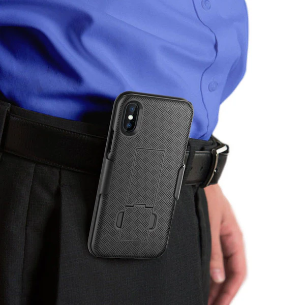 Case Holster Combo Swivel Belt Clip - Dropproof - Kickstand - Black - Fonus L32 - Image 3