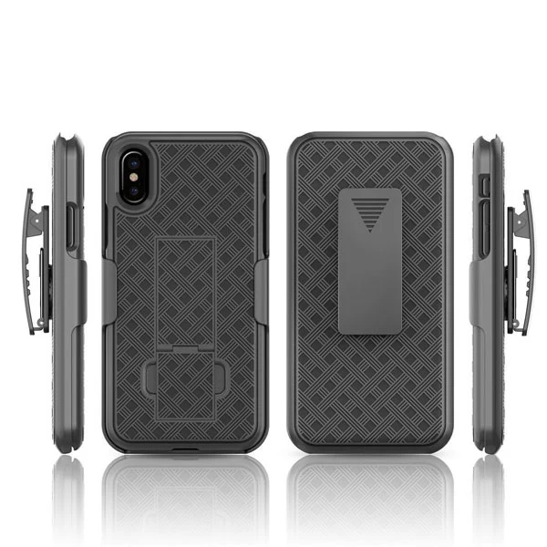 Case Holster Combo Swivel Belt Clip - Dropproof - Kickstand - Black - Fonus L32 - Image 4