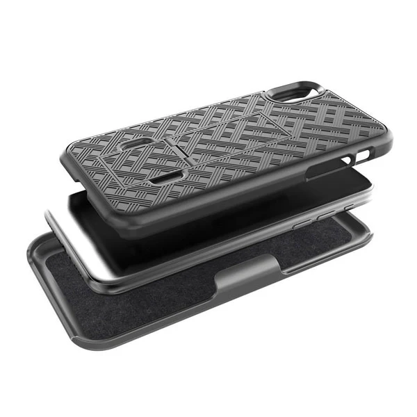 Case Holster Combo Swivel Belt Clip - Dropproof - Kickstand - Black - Fonus L32 - Image 5