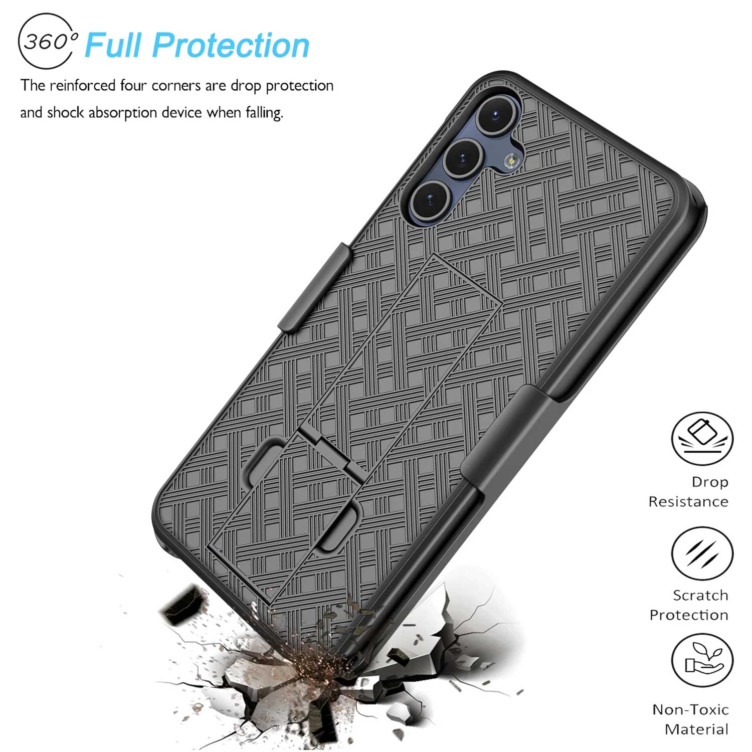 Case with Belt Clip Swivel Holster Combo Cover w Kickstand Armor Drop-Proof - ZDC34 - Image 4