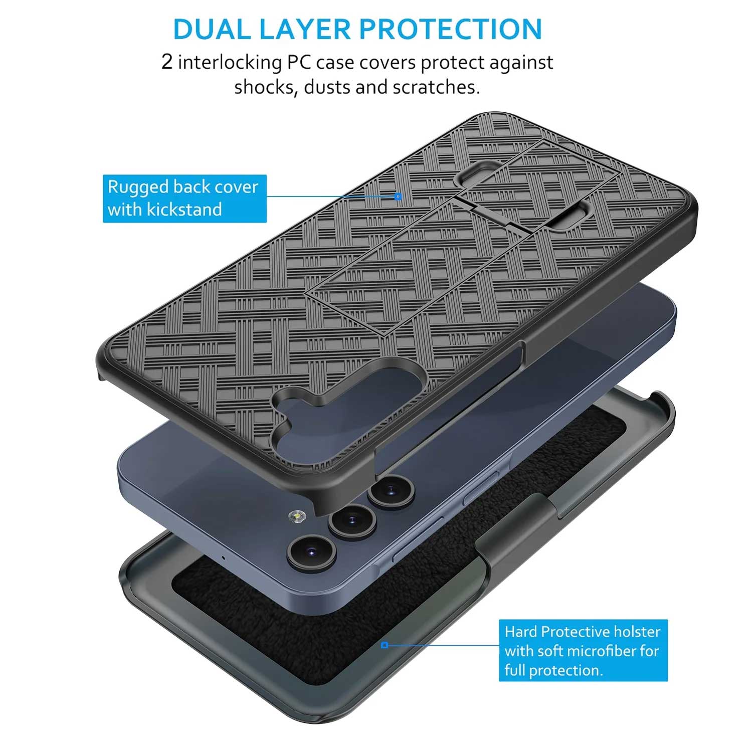 Case with Belt Clip Swivel Holster Combo Cover w Kickstand Armor Drop-Proof - ZDC34 - Image 5