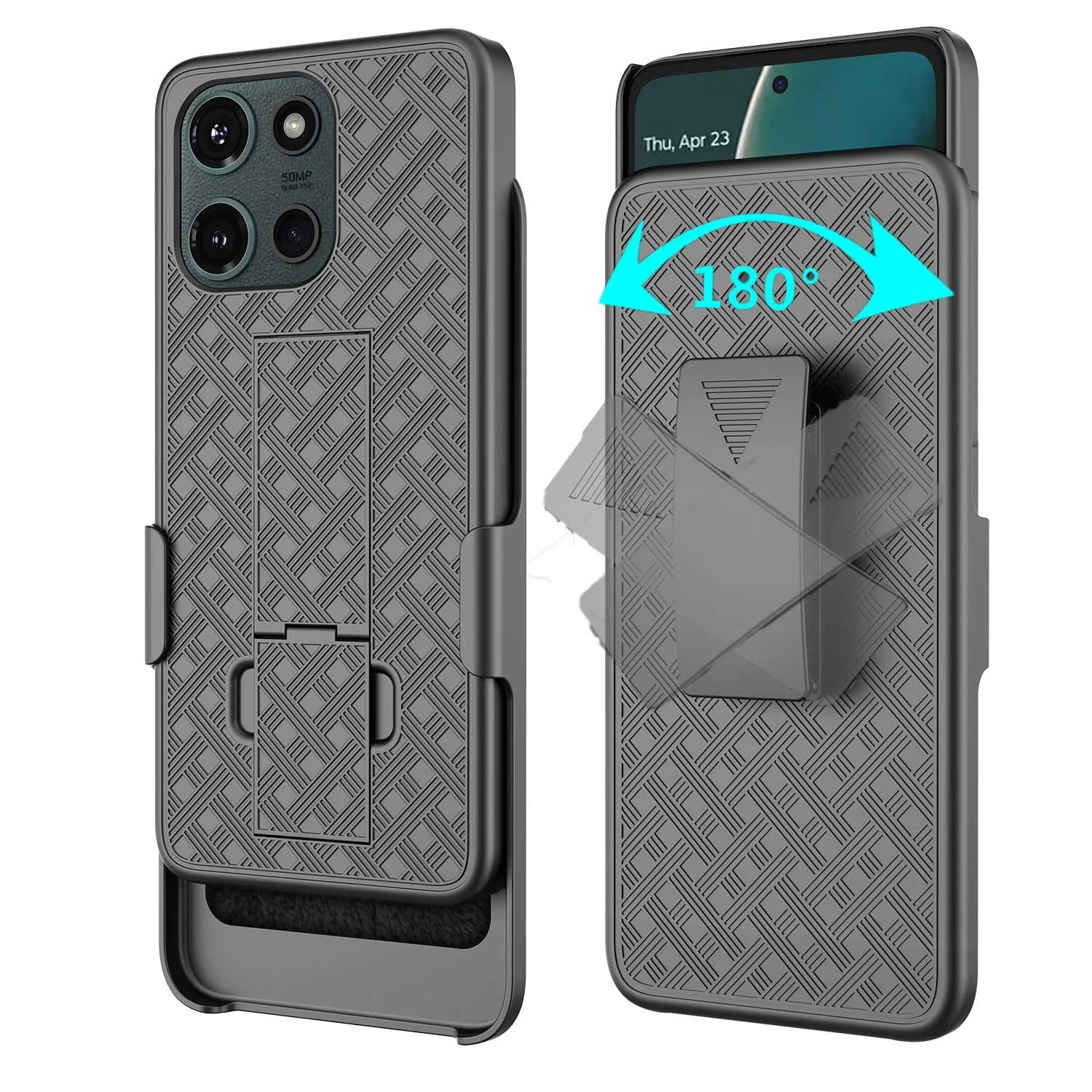 Case with Belt Clip Swivel Holster Combo Cover w Kickstand Armor Drop-Proof - ZDD10 - Image 2