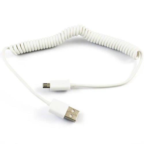 Coiled USB Cable Charger Cord Power Wire Sync White - ZDK34 - Image 3