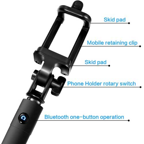 Selfie Stick Monopod Extendable with built-in Wireless Remote Shutter - C21 - Image 5