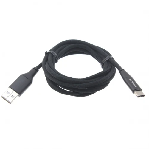 6ft USB-C Cable Charger Cord - Cotton Braided - Black - Fonus K96 - Image 3
