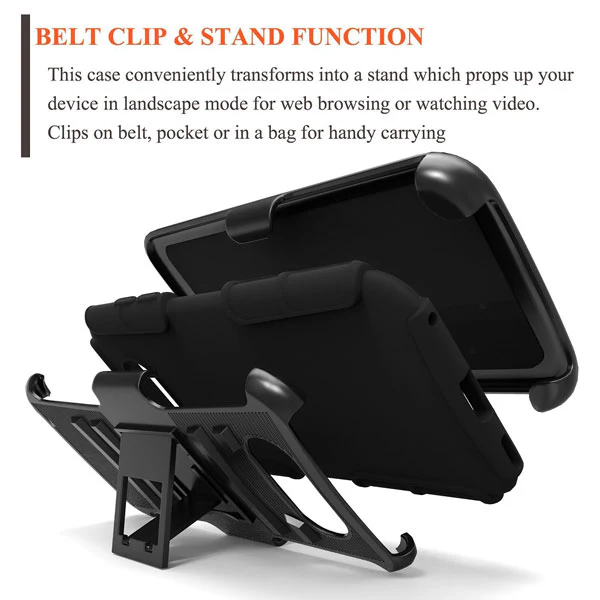 Hybrid Case Rugged Holster Swivel Belt Clip - DropProof - Defender - Black - Selna C86 - Image 4