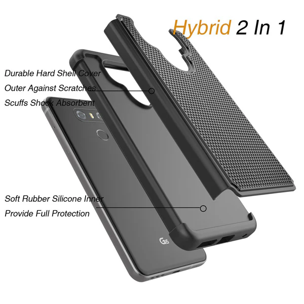 Hybrid Case Dual Layer Armor Defender Cover - Dropproof - Black - Selna L05 - Image 6