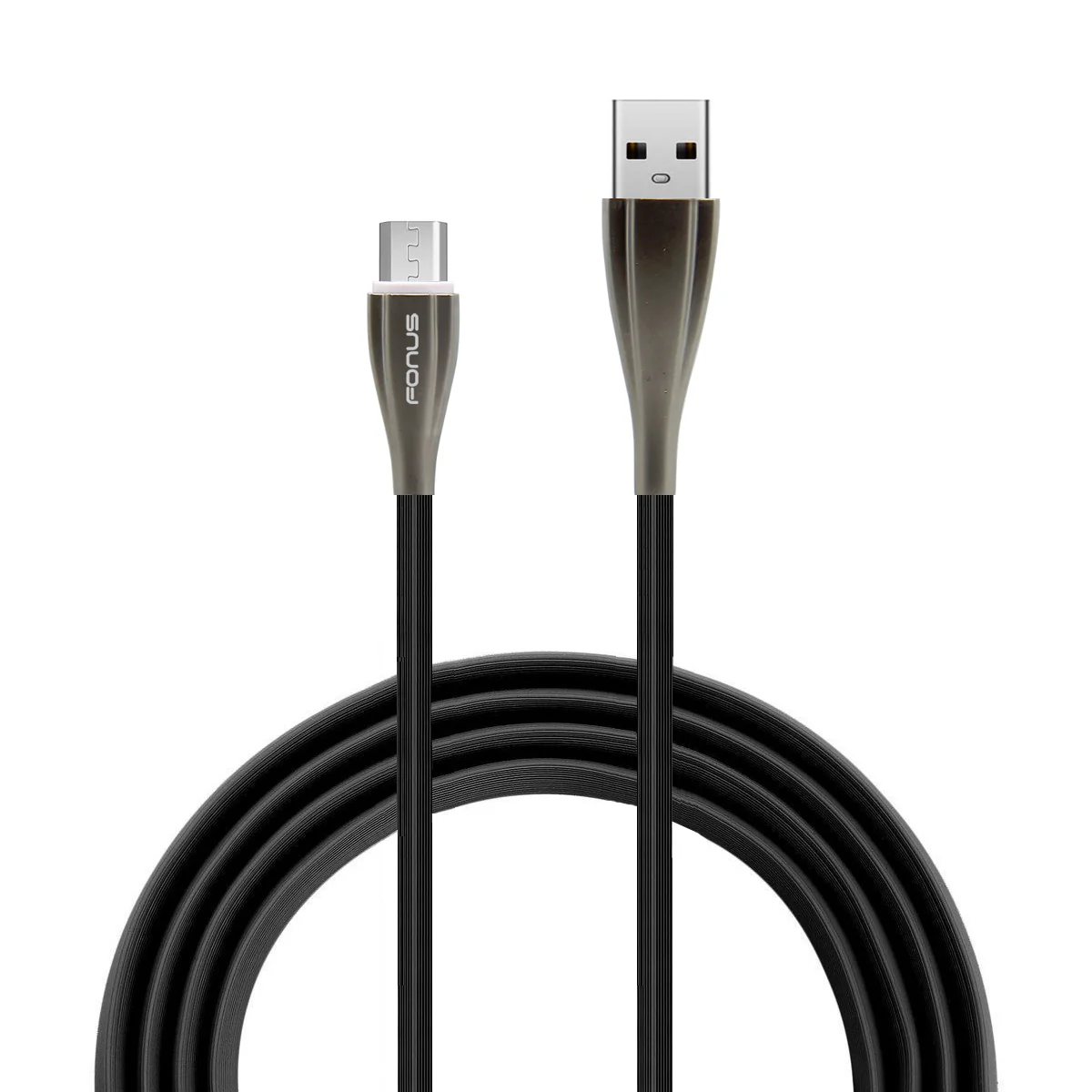 10ft Micro USB Cable Charger Cord - TPE - Black - Fonus R85 - Image 6