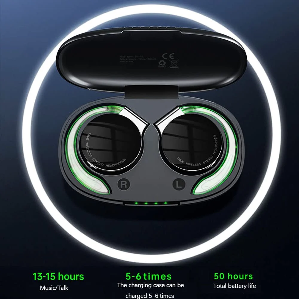 Ear-hook Wireless Earphones TWS Bluetooth Earbuds Over the Ear Headphones True Wireless Stereo Charging Case Hands-free Mic - ZDZ41 - Image 3