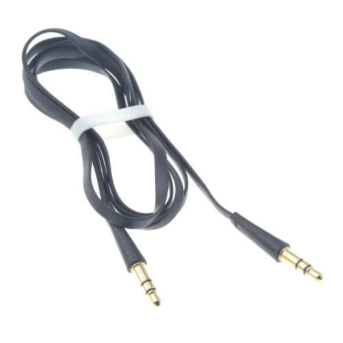 3.5mm Audio Cable Aux-in Car Stereo Speaker Cord - Flat - Black - Fonus L72 - Image 3