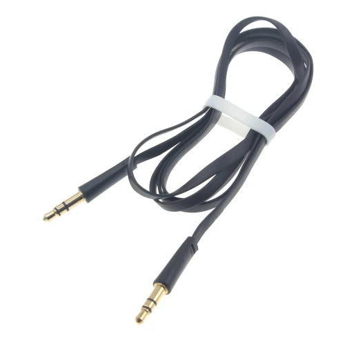 3.5mm Audio Cable Aux-in Car Stereo Speaker Cord - Flat - Black - Fonus L72 - Image 4