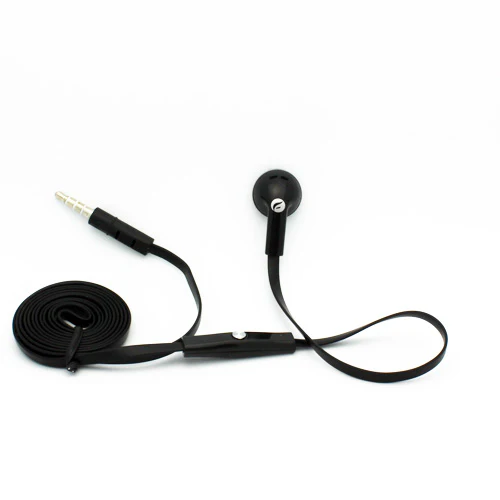 Mono Earphone 3.5mm Headphone - Flat Wired - Single Earbud - Black - Fonus J88 - Image 3