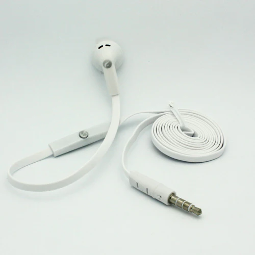 Mono Earphone 3.5mm Headphone - Flat Wired - Single Earbud - White - Fonus J87 - Image 3