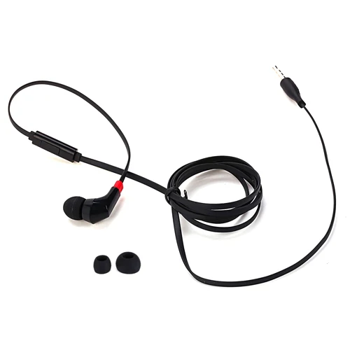 Mono Earphone 3.5mm Headphone - Flat - In-Ear - Single Earbud - Black - Fonus F47 - Image 2