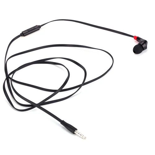 Mono Earphone 3.5mm Headphone - Flat - In-Ear - Single Earbud - Black - Fonus F47 - Image 3