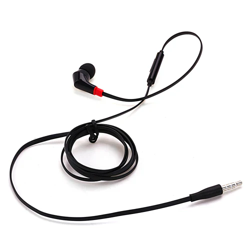 Mono Earphone 3.5mm Headphone - Flat - In-Ear - Single Earbud - Black - Fonus F47 - Image 4