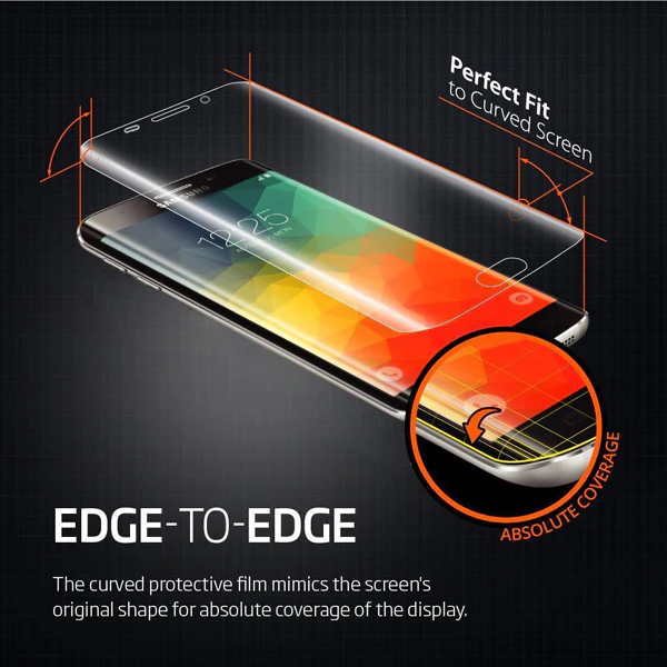 Samsung Galaxy S6 Edge Plus - Screen Protector Silicone TPU Film - Curved - Full Cover - HD Clear - Image 2