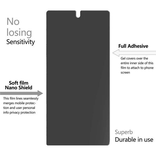 Samsung Galaxy Note 10 Plus - Privacy Screen Protector TPU Film - FingerPrint Unlock - Image 3