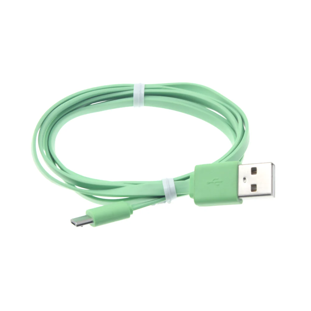 6ft Micro USB Cable Charger Cord - Flat - Green - Fonus M81