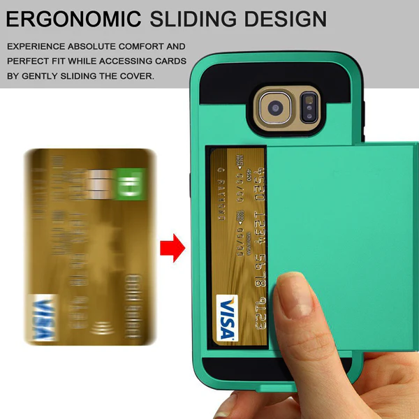 Hybrid Case Dual Layer Armor Bumper Cover - ID Card Slot - Green - Selna N14 - Image 2