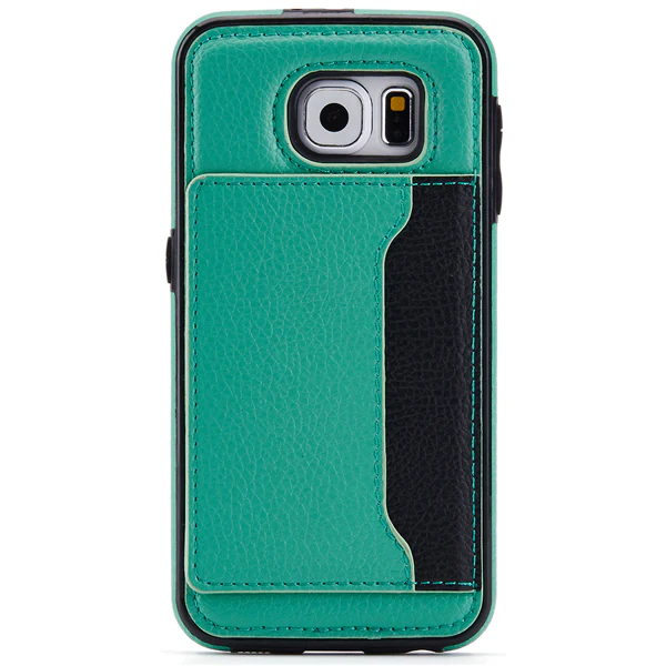 Leather Case Luxury Wallet Cover Credit Card ID Slot Stand - Green - Selna N88 - Image 3