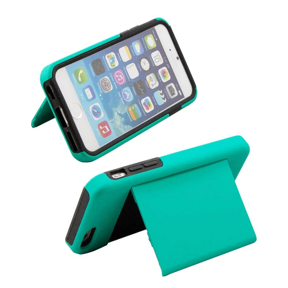 Hybrid Case Dual Layer Armor Bumper Cover - ID Card Slot - Light Green - Selna N09 - Image 5