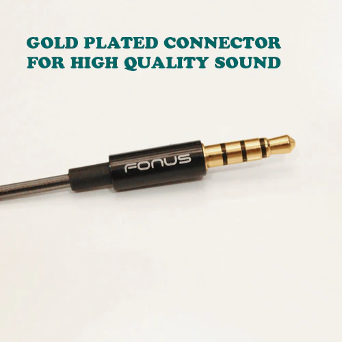 Hi-fi Sound Headphones 3.5mm Earphones -Metal Earbuds - Rhinestone - Black - Fonus G70 - Image 6