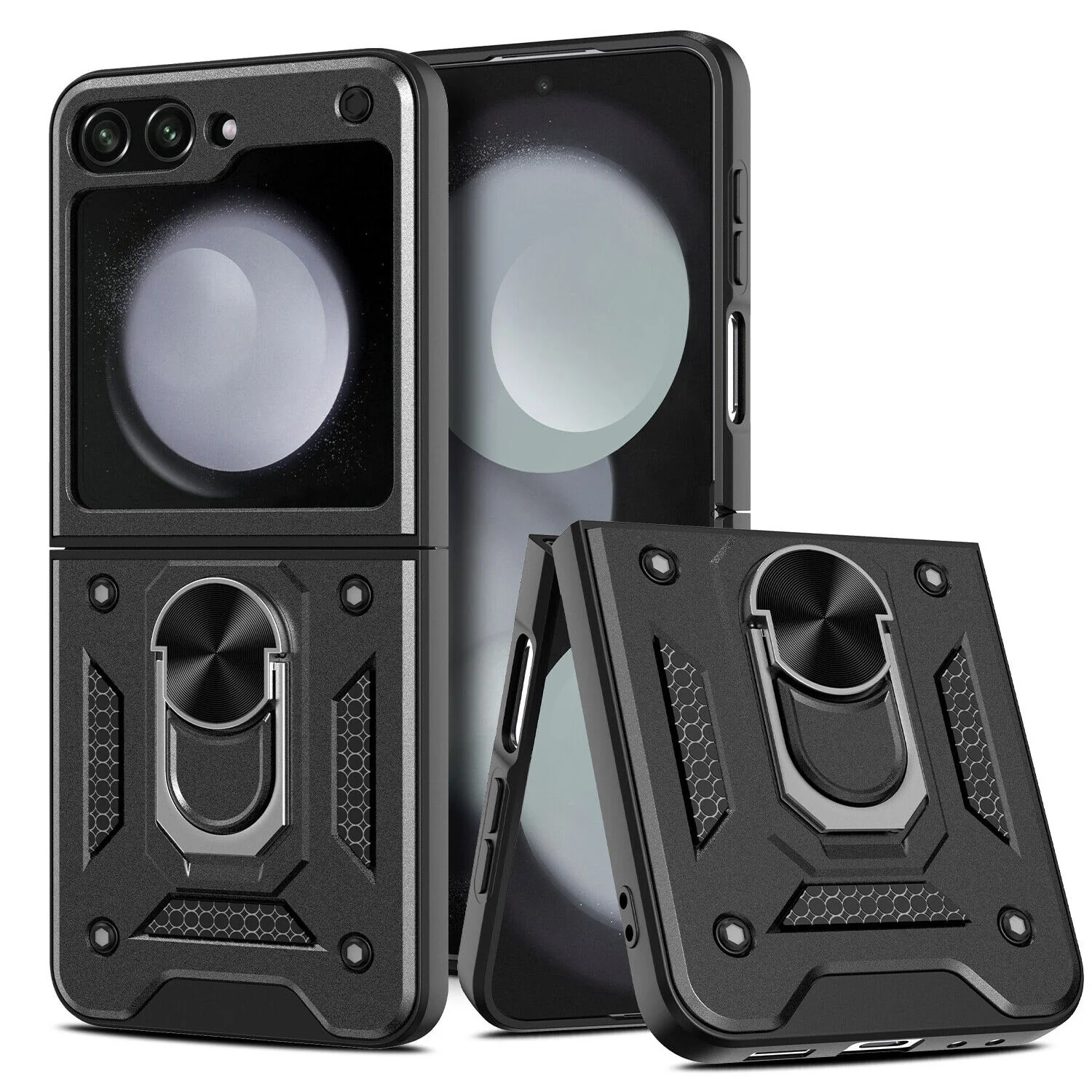 Hybrid Case Cover Metal Ring Kickstand Shockproof Armor - ZDE74