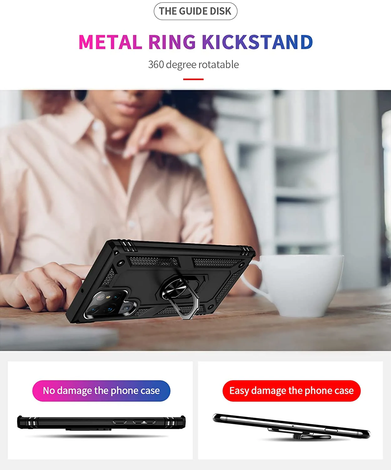 Hybrid Case Cover Metal Ring Kickstand Shockproof Armor - ZDZ02 - Image 7