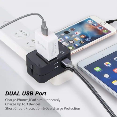 International World Travel Charger Adapter Plug 2-Port USB - J69 - Image 6