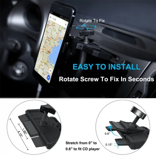 Car Mount Phone Holder for CD Player Slot - Fonus C56 - Image 2