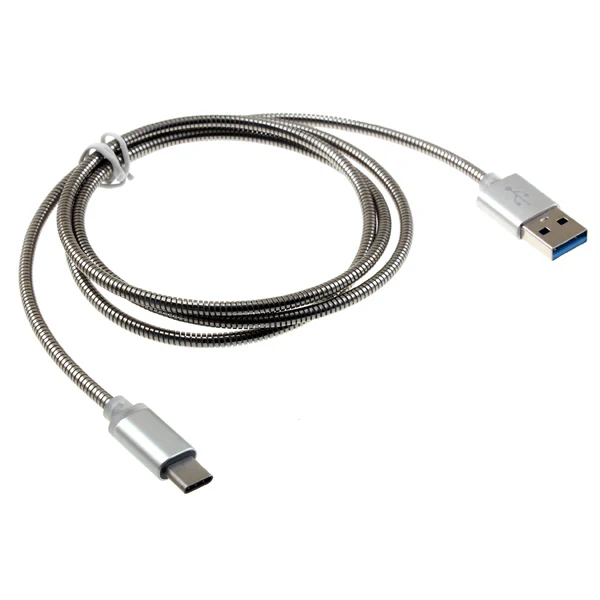 6ft USB-C Cable Charger Cord - Metal - Silver - Fonus F44 - Image 2