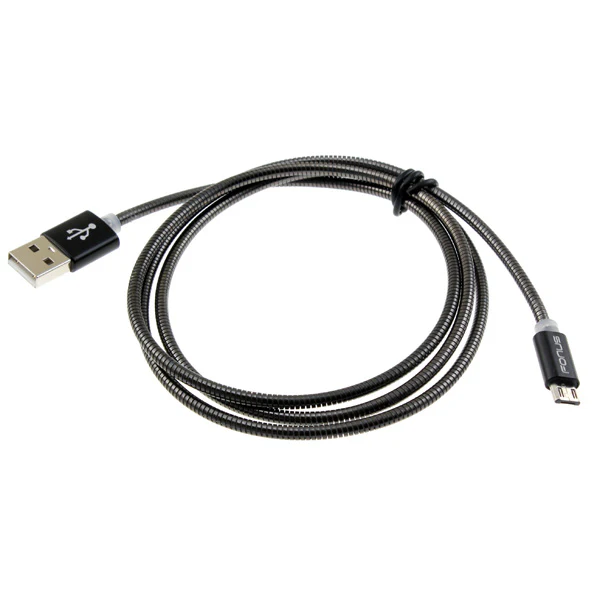3ft Micro USB Cable Charger Cord - Metal - Black - Fonus E78 - Image 4