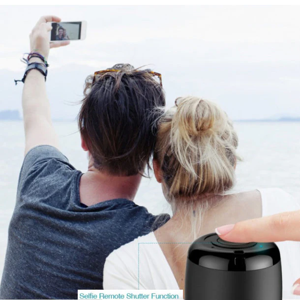 Mini Wireless Speaker - Hands-free Mic - Remote Selfie Shutter - Black - K84 - Image 4
