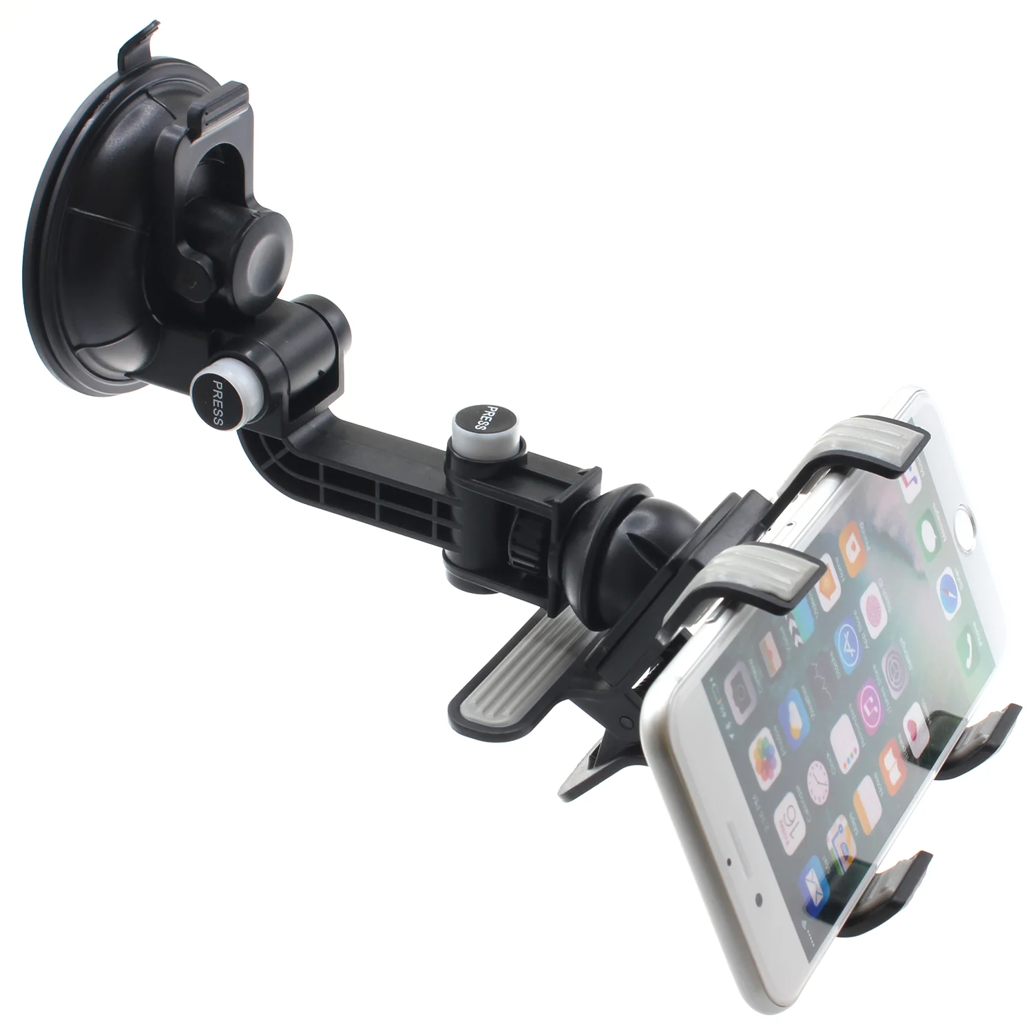 Car Mount Holder for Dash Windshield - Clipper - Multiangle Swivel - Fonus J05