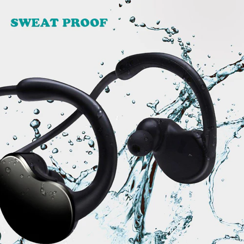Neckband Over the Ear Sports Wireless Earphones Waterproof - Black - D15 - Image 4