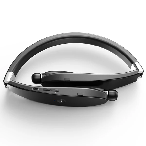 Neckband Wireless Earphones Retractable Earbuds - Black - M51 - Image 3