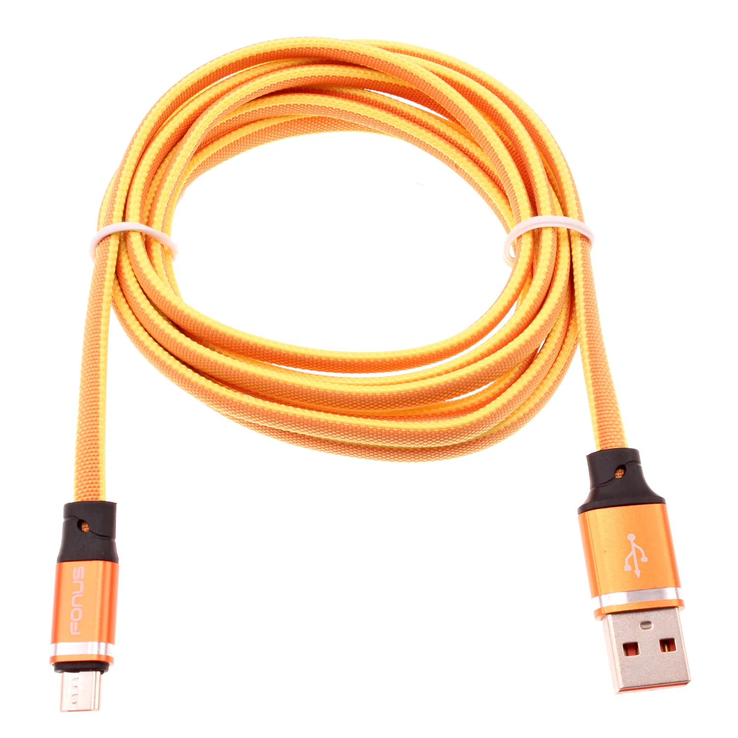 6ft USB Cable Orange MicroUSB Charger Cord Power Wire