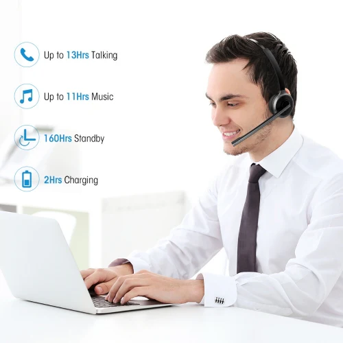 Bluetooth Headphone Over The Head Wireless Earphone with Boom Microphone - L96 - Image 2