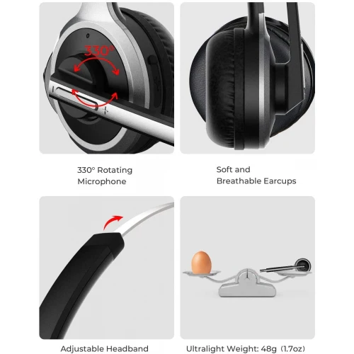 Bluetooth Headphone Over The Head Wireless Earphone with Boom Microphone - L96 - Image 6
