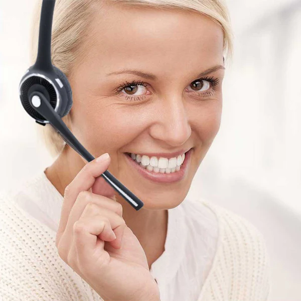 Over The Head Wireless Headphone with Boom Microphone - Black - K82 - Image 2