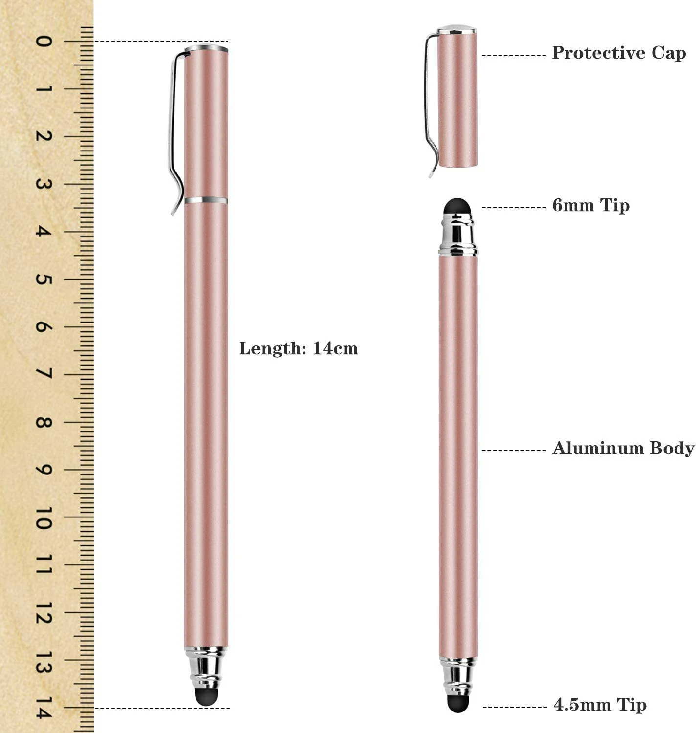 Pink Stylus Touch Screen Pen Fiber Tip Aluminum Lightweight - ZDZ52 - Image 2