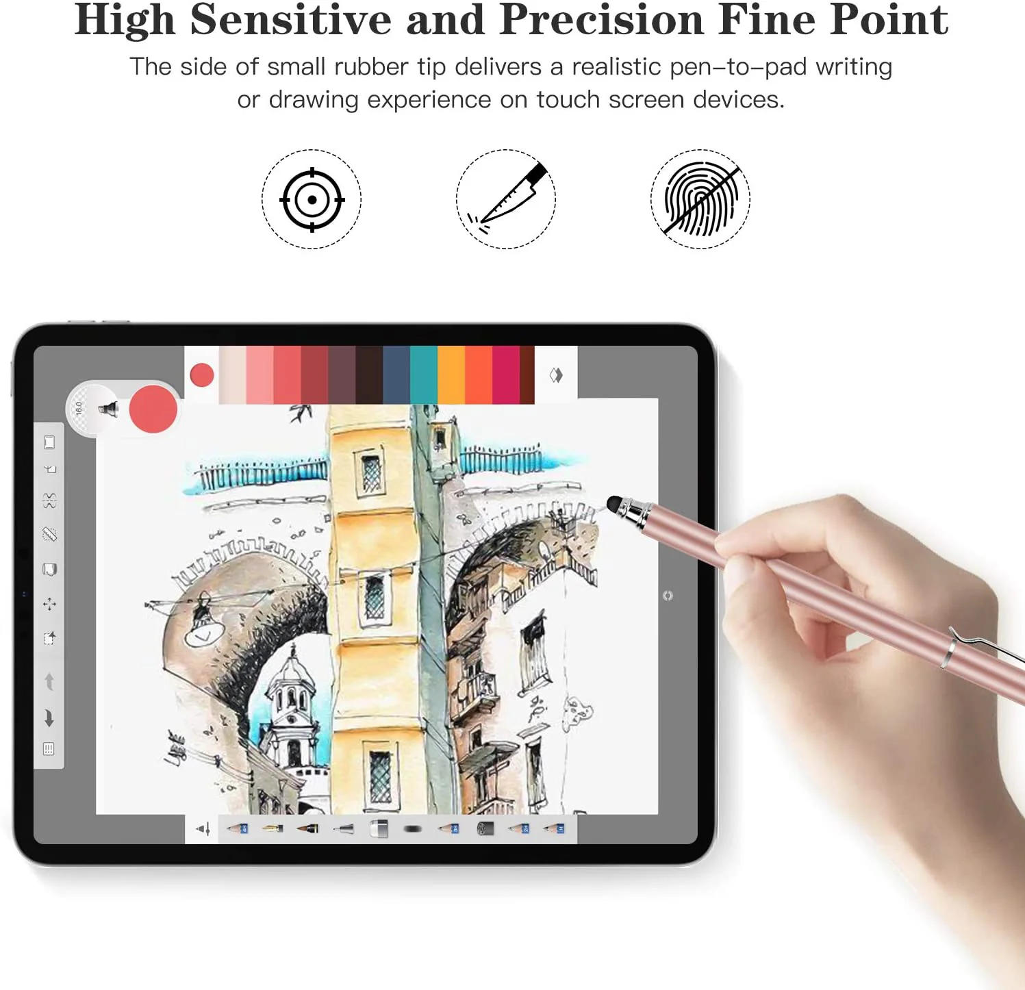 Pink Stylus Touch Screen Pen Fiber Tip Aluminum Lightweight - ZDZ52 - Image 4